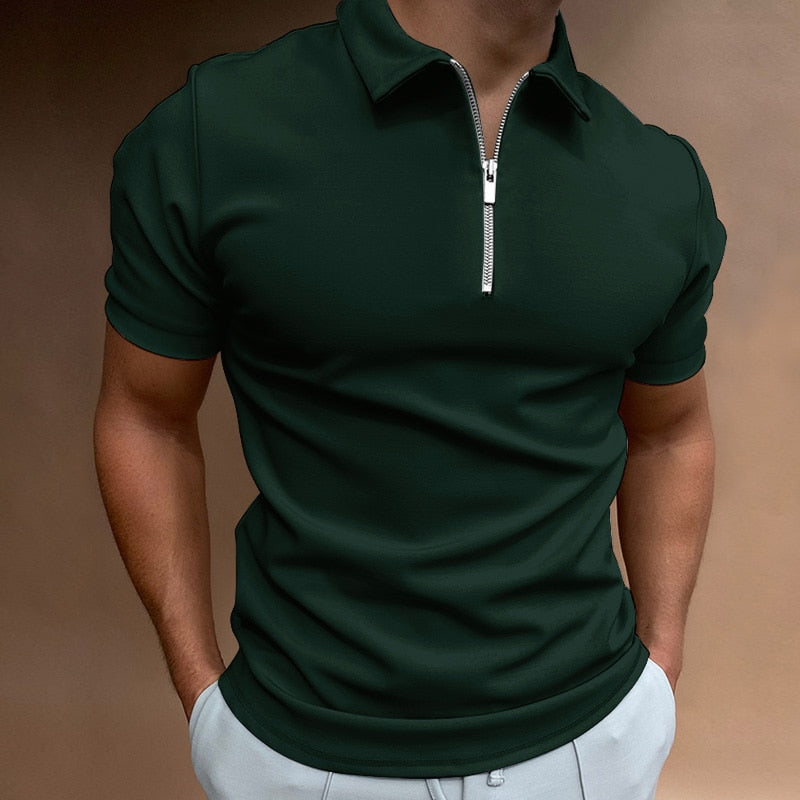 Heren Poloshirt - Ritssluiting - Sportieve Elegantie