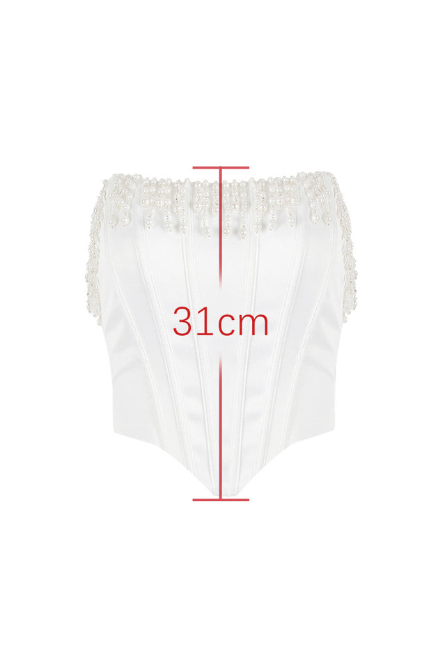 Aubrie Vintage Cream White Beaded Bra