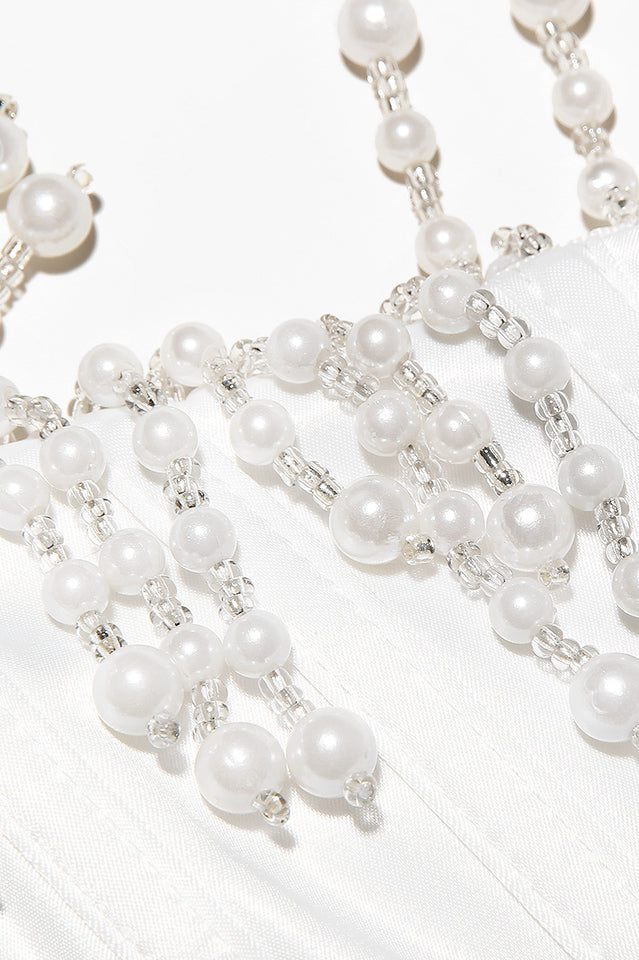 Aubrie Vintage Cream White Beaded Bra