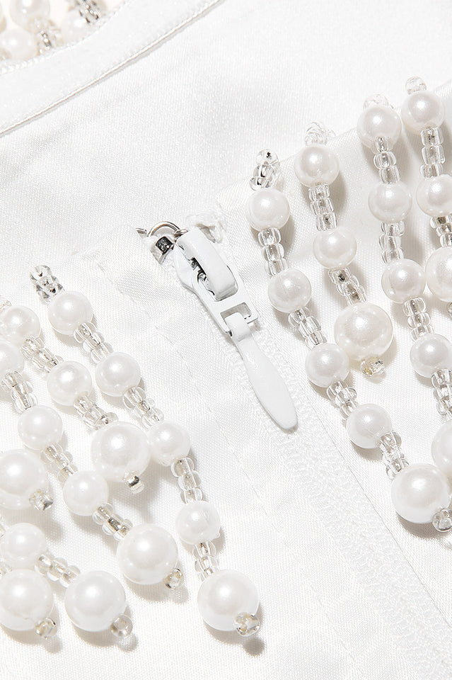 Aubrie Vintage Cream White Beaded Bra