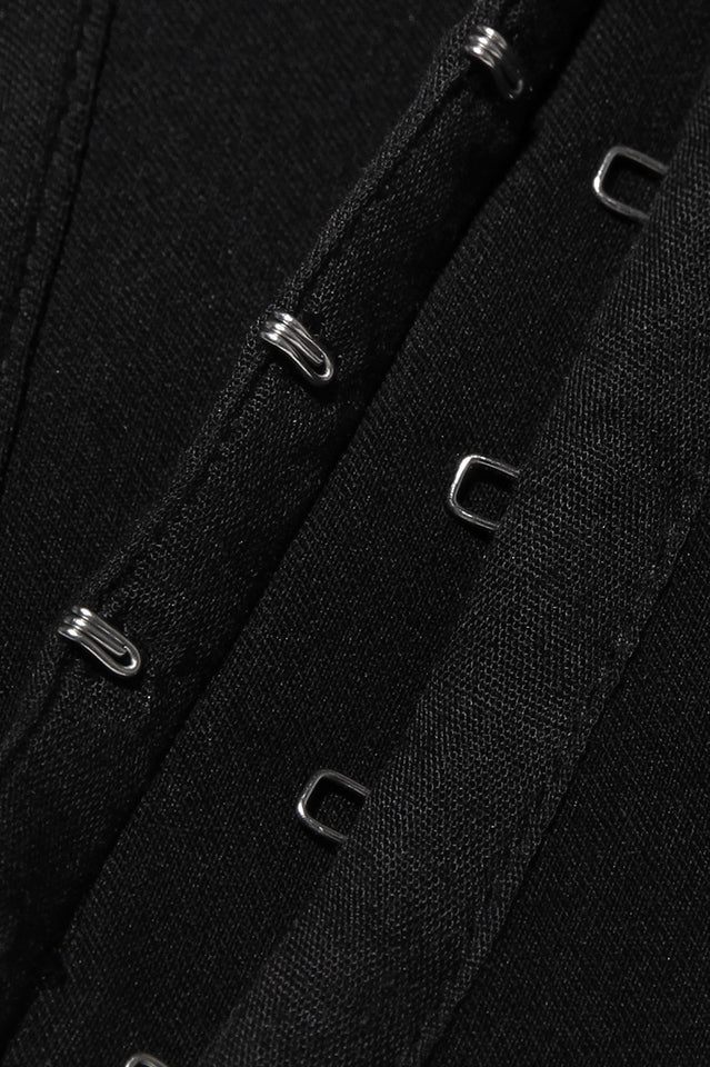 Black Faux Fur Trimmed Bustier