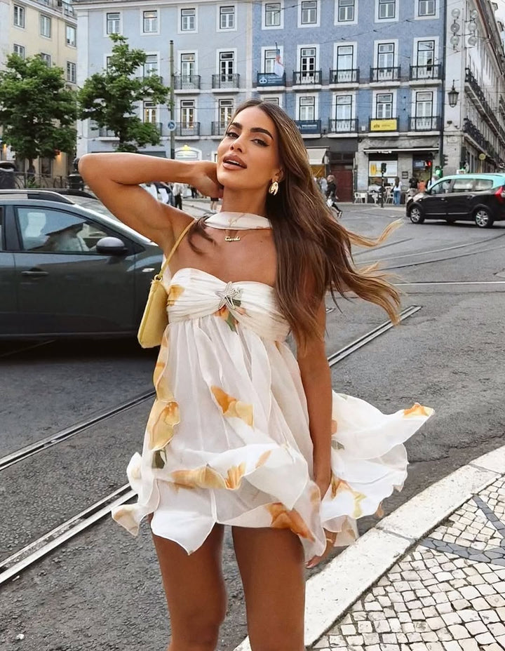 The Lana Floral Chiffon Mini Dress