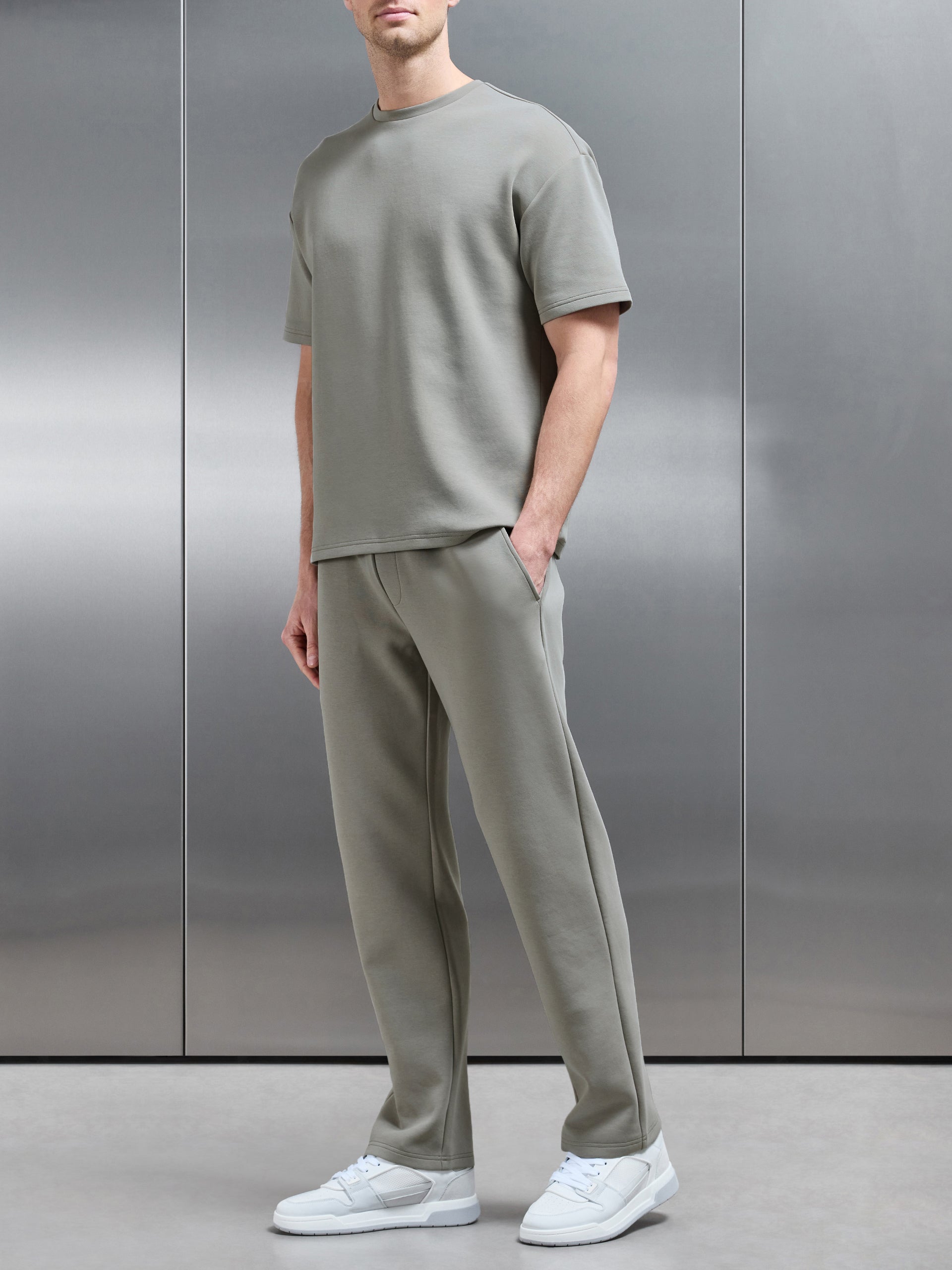 Everyday Luxe Straight Leg Jogger in Stone