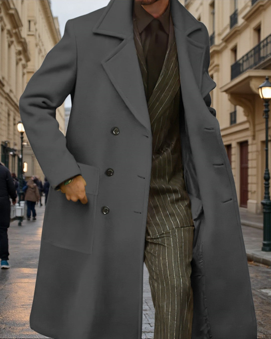 Regency Double-Breasted City Overcoat