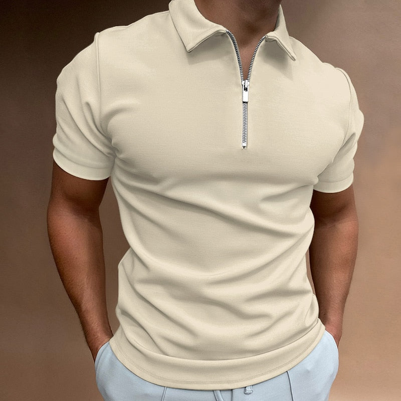 Heren Poloshirt - Ritssluiting - Sportieve Elegantie
