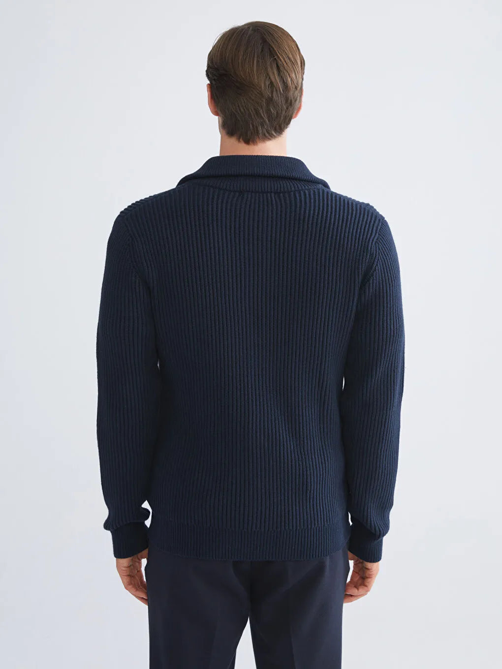 Regular Fit Funnel Neck Men's Knit Cardigan